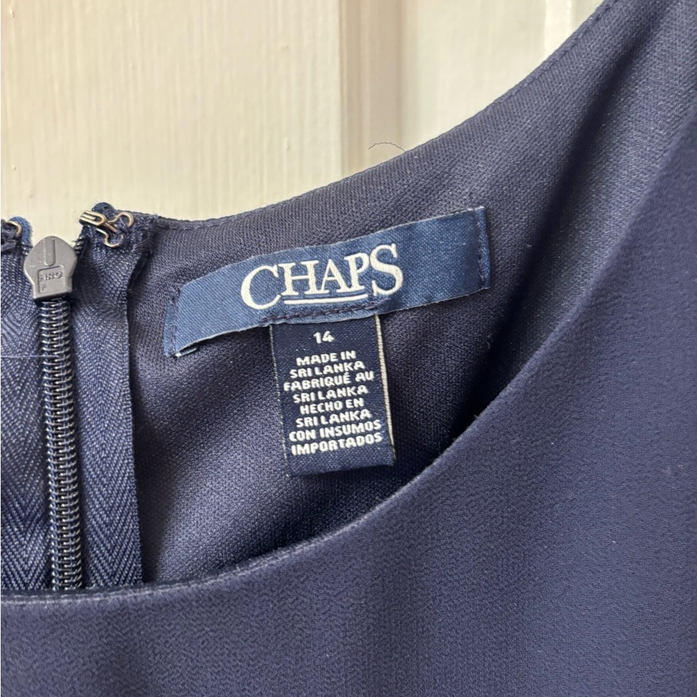 Chaps Blue Sleeveless A-Line Cocktail Dress - Picture 5 of 12